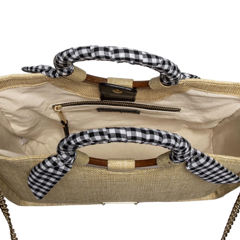 Abbie & Emmie Gingham Wrapped Handle Satchel - Picture 4 of 10